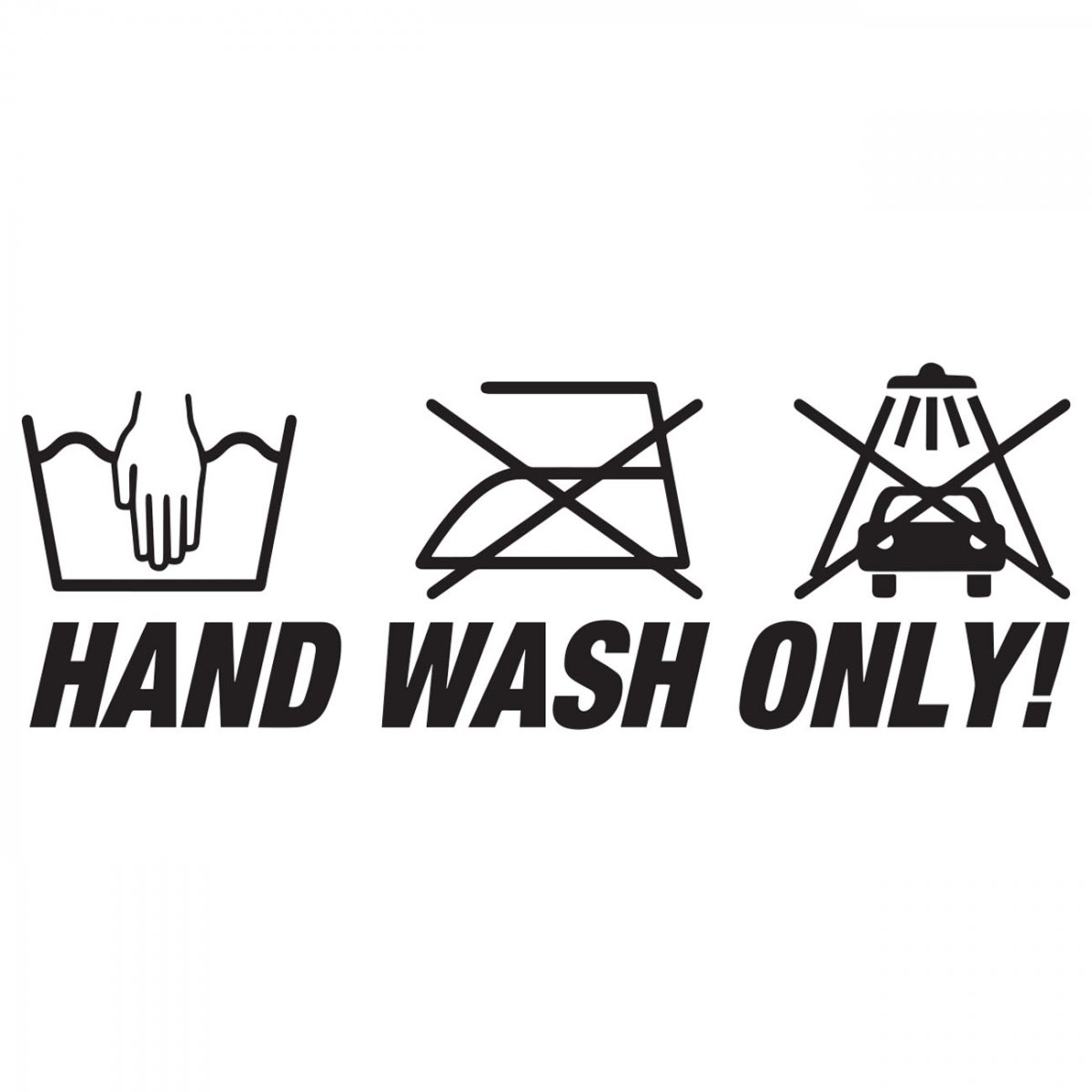 Hand wash only 2 - Vis alle stickers - FolieGejl.dk