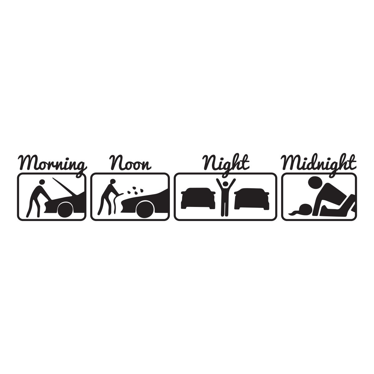 morning noon night midnight Vis alle stickers FolieGejl.dk